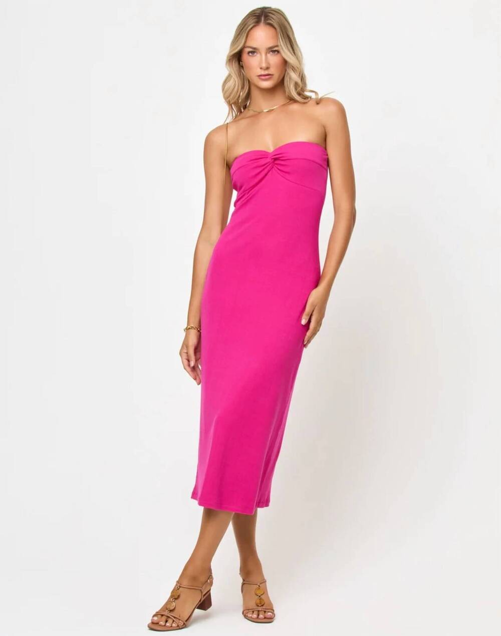 NEW L*SPACE lisette midi dress in bougainvillea
